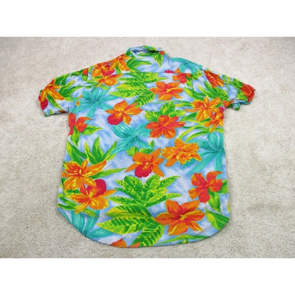 Jams World Shirt Adult Small Multicolor Floral Print Hawaiian Button Up Mens - Picture 6 of 10